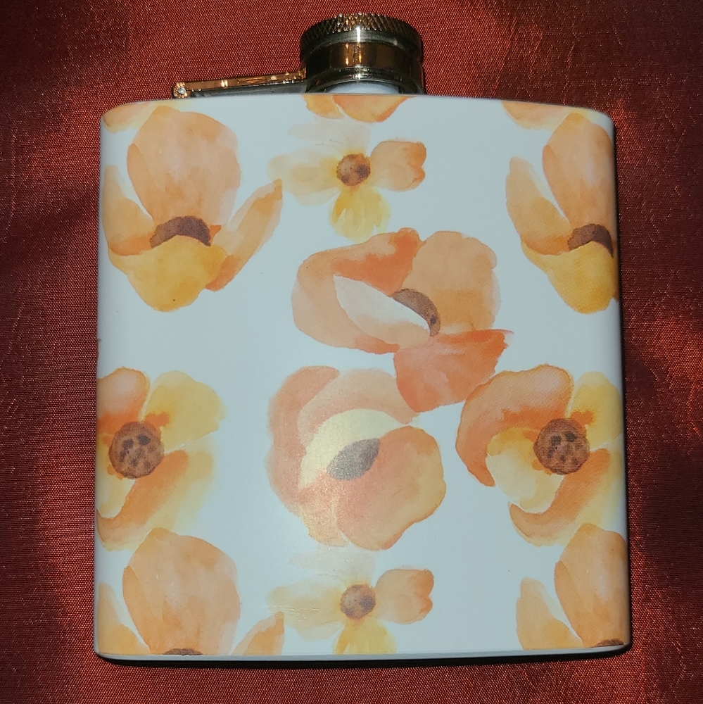 FLORAL FLASK Attached screw top lid